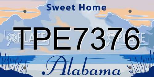 TPE7376 Alabama License Plate