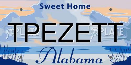 TPEZETT Alabama License Plate