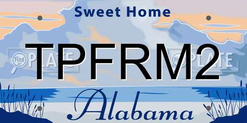 TPFRM2 Alabama License Plate