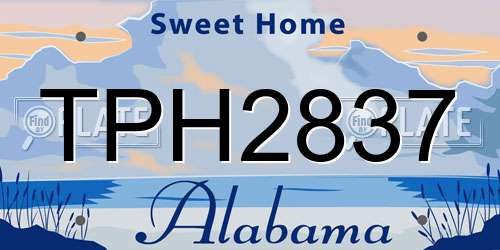 TPH2837 Alabama License Plate