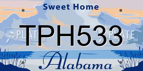 TPH533 Alabama License Plate