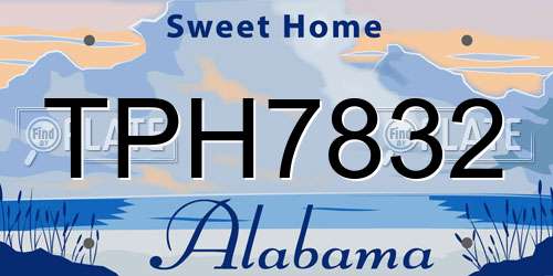 TPH7832 Alabama License Plate