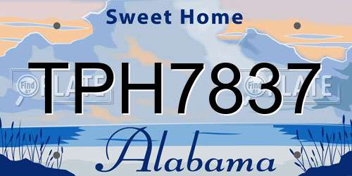 TPH7837 Alabama License Plate