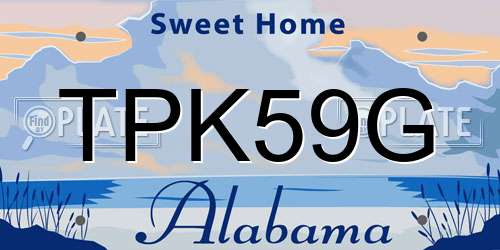 TPK59G Alabama License Plate