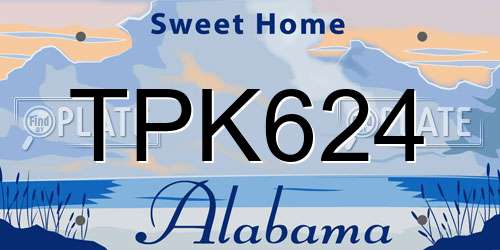TPK624 Alabama License Plate