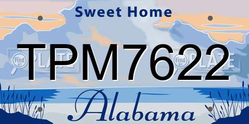 TPM7622 Alabama License Plate