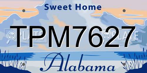 TPM7627 Alabama License Plate