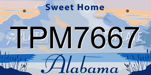 TPM7667 Alabama License Plate