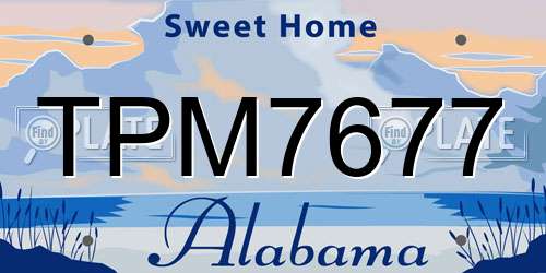 TPM7677 Alabama License Plate