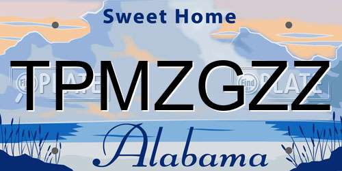 TPMZGZZ Alabama License Plate