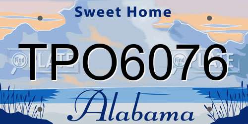 TPO6076 Alabama License Plate