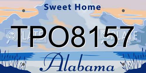 TPO8157 Alabama License Plate