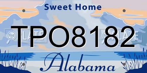 TPO8182 Alabama License Plate