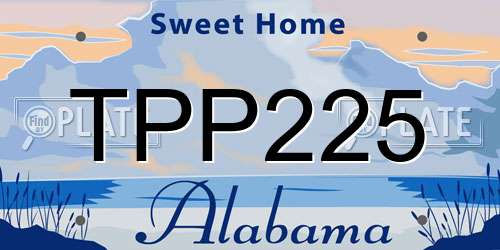 TPP225 Alabama License Plate