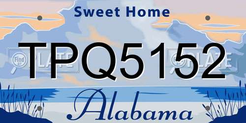 TPQ5152 Alabama License Plate