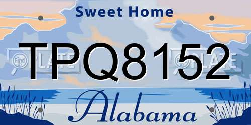 TPQ8152 Alabama License Plate