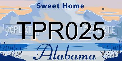TPR025 Alabama License Plate