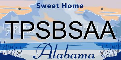 TPSBSAA Alabama License Plate