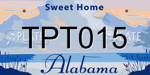 TPT015 Alabama License Plate