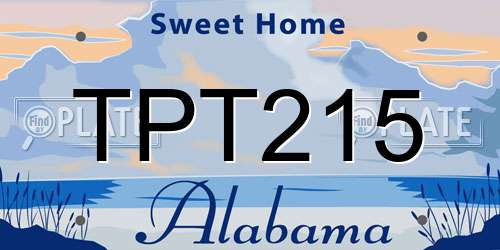 TPT215 Alabama License Plate