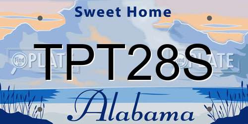 TPT28S Alabama License Plate