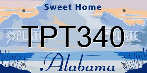 TPT340 Alabama License Plate