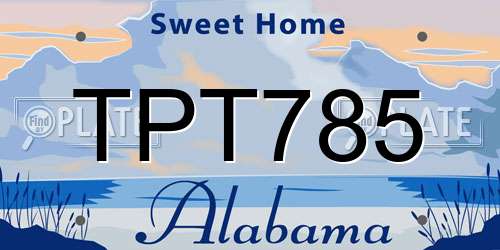 TPT785 Alabama License Plate