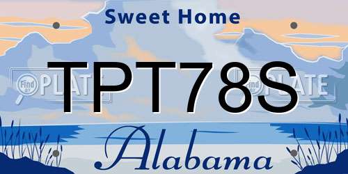 TPT78S Alabama License Plate