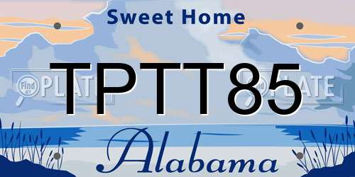 TPTT85 Alabama License Plate