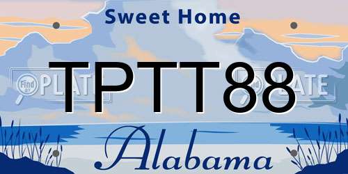 TPTT88 Alabama License Plate