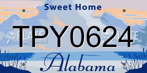 TPY0624 Alabama License Plate