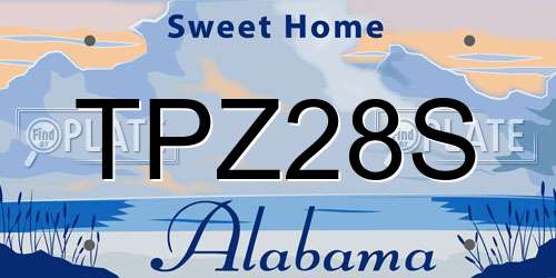 TPZ28S Alabama License Plate