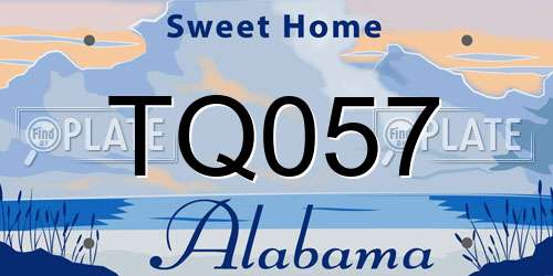 TQ057 Alabama License Plate