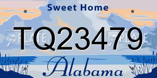 TQ23479 Alabama License Plate