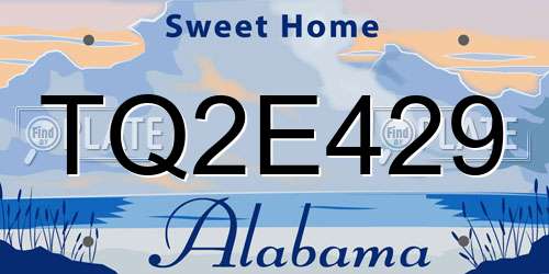 TQ2E429 Alabama License Plate