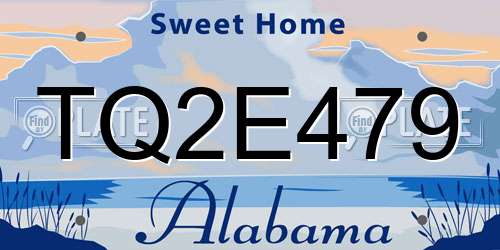 TQ2E479 Alabama License Plate