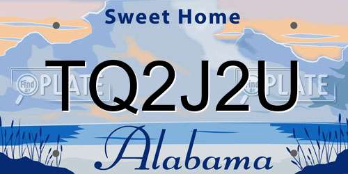 TQ2J2U Alabama License Plate