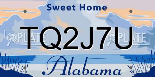 TQ2J7U Alabama License Plate