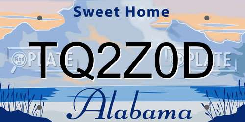 TQ2Z0D Alabama License Plate