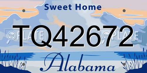 TQ42672 Alabama License Plate