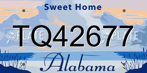TQ42677 Alabama License Plate