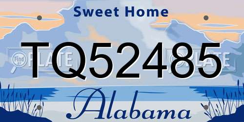 TQ52485 Alabama License Plate