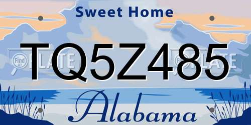 TQ5Z485 Alabama License Plate