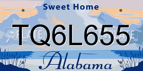 TQ6L655 Alabama License Plate