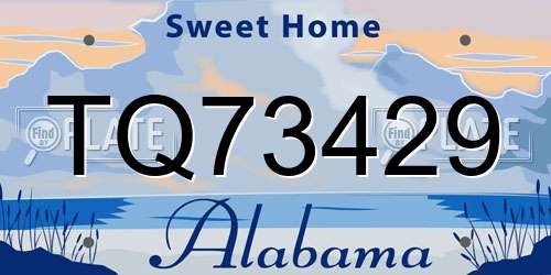 TQ73429 Alabama License Plate