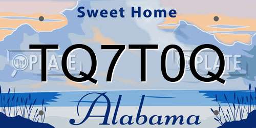 TQ7T0Q Alabama License Plate