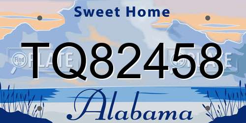 TQ82458 Alabama License Plate