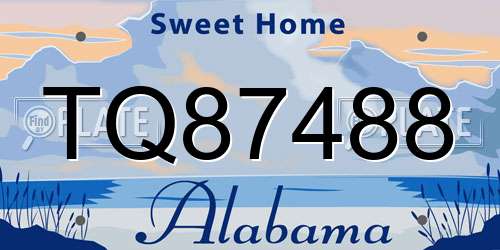 TQ87488 Alabama License Plate