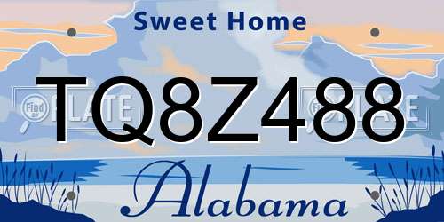 TQ8Z488 Alabama License Plate