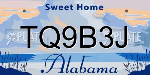 TQ9B3J Alabama License Plate
